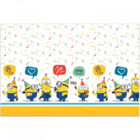 Vesela pentru petrecere - Fata de masa Minions, 120 x 180 cm