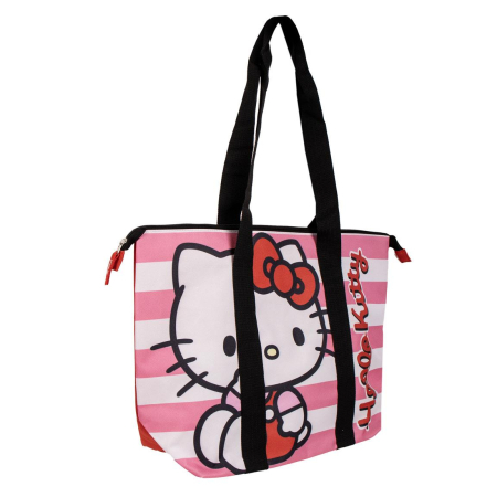 Accesorii plaja - Geanta de plaja cu fermoar Hello Kitty, 48x32 cm