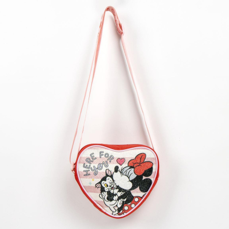 Totul pentru scoala - Geanta umar forma inimioara, Minnie Mouse Disney 15x14x4 cm