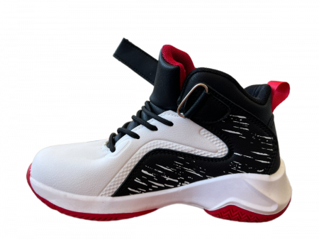 Ghete sport baieti Wker albi negru cu talpa colorata [2]