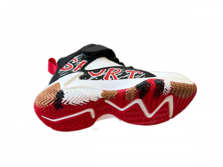 Ghete sport baieti Wker albi negru cu talpa colorata [3]