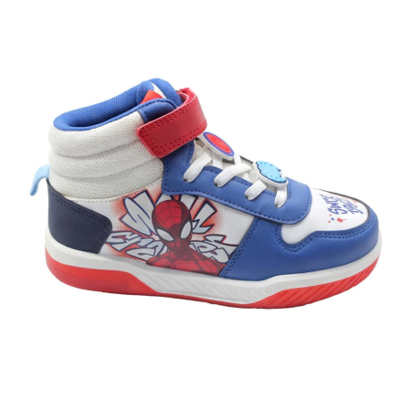 Pantofi sport - Ghete sport cu lumini, model baschet, cu Spiderman