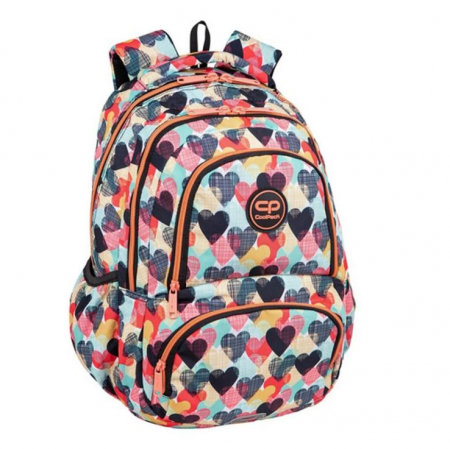 Totul pentru scoala - Ghiozdan cu 2 compartimente Coolpack, model inimi