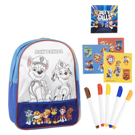 Ghiozdane si genti - Ghiozdan de colorat Paw Patrol 38x31x3 cm