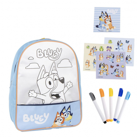 Totul pentru scoala - Ghiozdan de colorat Bluey 38x31x3 cm