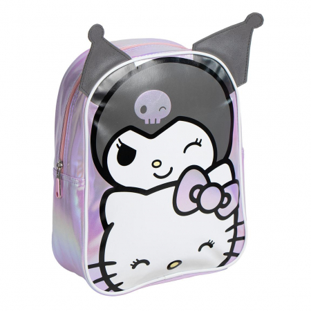 Totul pentru scoala - Ghiozdan gradinita 1 compartiment, lucios ,Hello Kitty Kuromi 24x28x32 cm