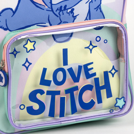 Ghiozdan gradinita 2 compartimente, I Love Stitch, 31x25x14 cm [3]