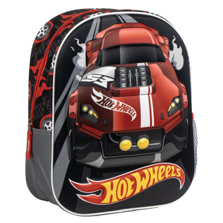 Totul pentru scoala - Ghiozdan gradinita 3D, 1 compartiment , Hot Wheels. 31x25x10 cm