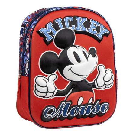 Totul pentru scoala - Ghiozdan gradinita 3D, 1 compartiment , Mickey Mouse 31x25x10 cm