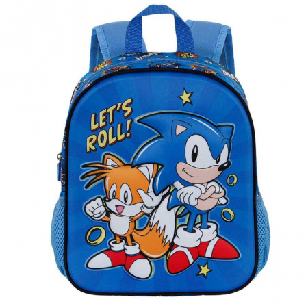 Ghiozdane si genti - Ghiozdan gradinita 3D Sonic Lets Roll, 31 cm