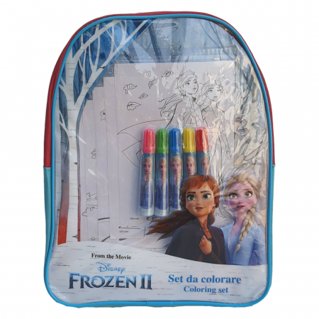 Rechizite si papetarie - Ghiozdan transparent Frozen + accesorii, 32 cm