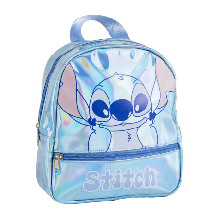 Ghiozdane Scolare - Ghiozdan gradinita Lilo & Stitch iridescent  , 23x22x8 cm