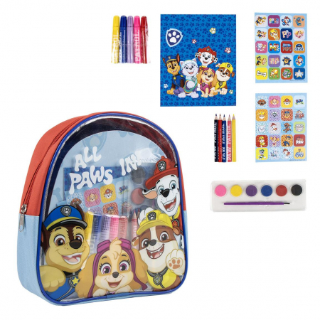 Ghiozdane si genti - Ghiozdan gradinita Paw Patrol cu accesorii de desenat, 23x22x7 cm