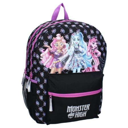 Rechizite si papetarie - Ghiozdan scoala 3 compartimente, Monster High, 2 fermoare, 43x32x19 cm