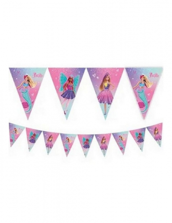 Home&Deco - Ghirlanda cu 9 steaguri Barbie, 230 cm