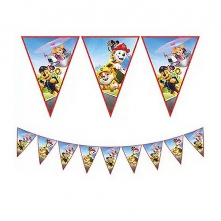 Home&Deco - Ghirlanda cu 9 steaguri Paw Patrol - Rescue Heroes, 230 cm