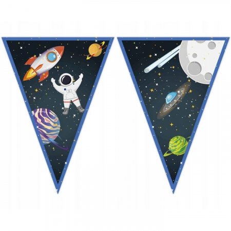 Accesorii petrecere - Ghirlanda cu 9 steaguri Rocket Space, 230 cm