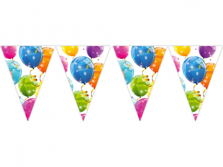 Accesorii petrecere - Ghirlanda cu 9 steaguri Sparkling Balloons, 230 cm