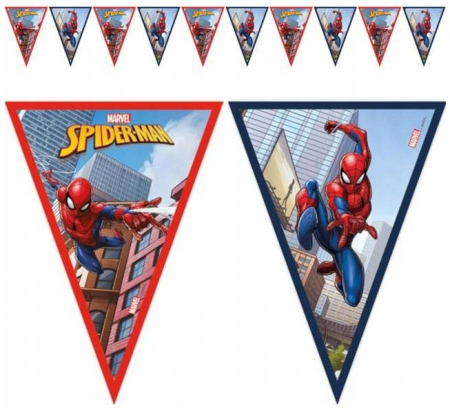 Home&Deco - Ghirlanda cu 9 steaguri Spider-Man Crime Fighter, 230 cm