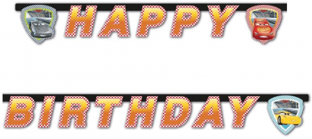 Home&Deco - Ghirlanda decor Cars Disney Happy Birthday Sign FS, 200 cm