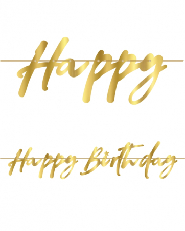 Home&Deco - Ghirlanda decor Elegant Happy Birthday Sign FS, 100 cm