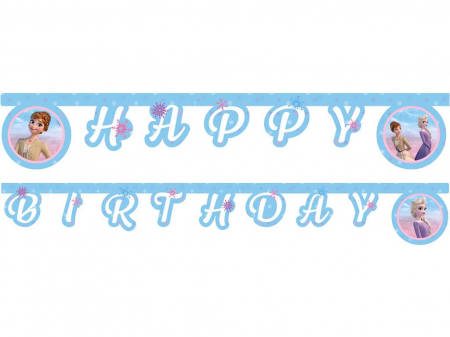Home&Deco - Ghirlanda decor Frozen II Wind Spirit, Happy Birthday Sign FS, 200 cm