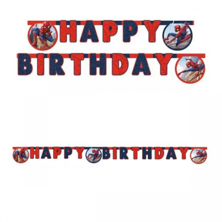 Ghirlanda decor Spider-Man Crime Fighter, Happy Birthday Sign FS, 200 cm [2]