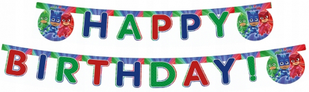 Home&Deco - Ghirlanda decor PJ Masks Happy Birthday Sign FS, 200 cm