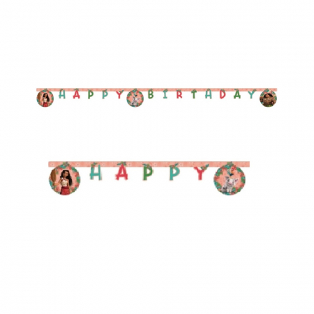 Accesorii petrecere - Ghirlanda decor Vaiana Moana Happy Birthday Sign FS, 200 cm
