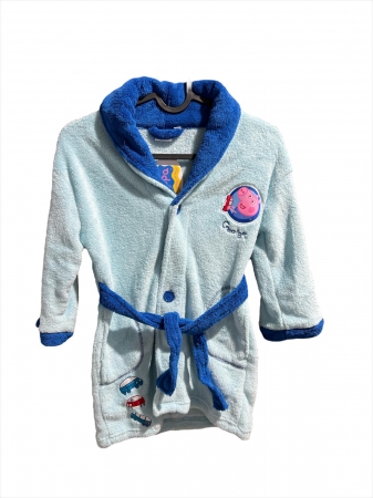 Imbracaminte si incaltaminte copii - Halat baie cocolino , inchidere cu nasturi si cordon, Peppa Pig George