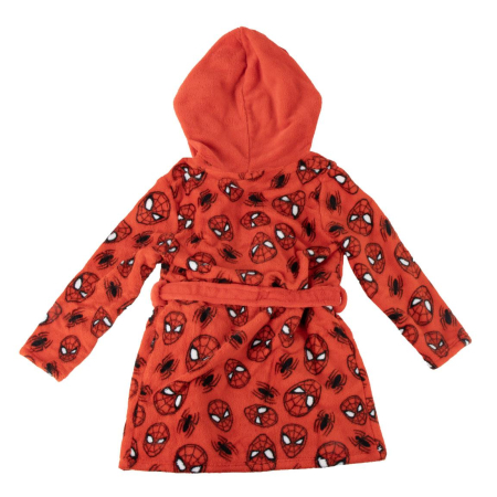 Halat baie coral fleece cu aplicatii pe gluga Spiderman [1]
