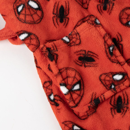 Halat baie coral fleece cu aplicatii pe gluga Spiderman [3]