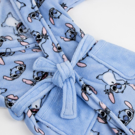 Halat baie coral fleece cu gluga si urechi, Lilo & Stitch [3]