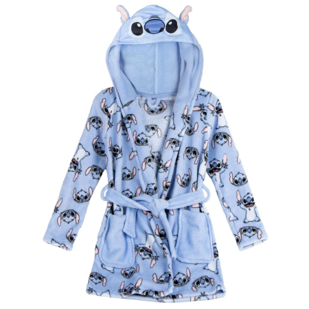 Imbracaminte si incaltaminte copii - Halat baie coral fleece cu gluga si urechi, Lilo & Stitch