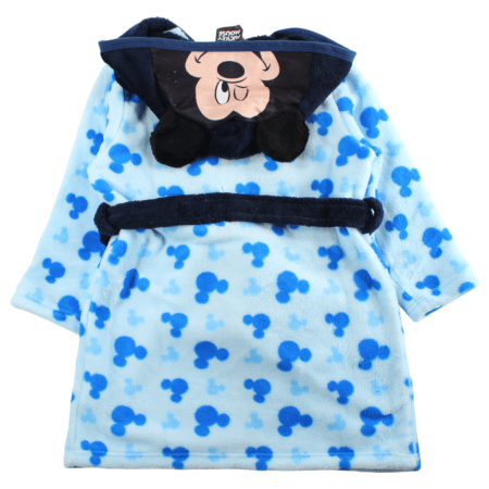 Halat baie cu gluga si urechi fleece coral Mickey Mouse Wink [1]