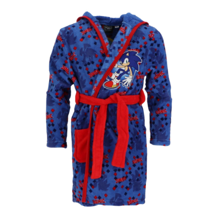 Halat baie cu gluga si urechi fleece coral Sonic the Hedgehog Cool [1]