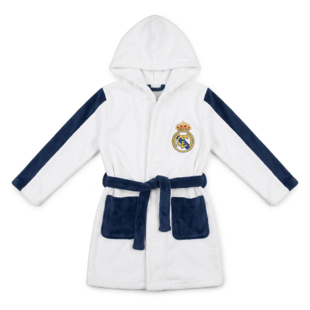 Fotbal - Halat de baie cu glugă și design Real Madrid