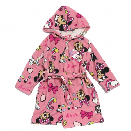 Halat de baie pentru copii, gluga si buzunare laterale din prosop Minnie Mouse [1]