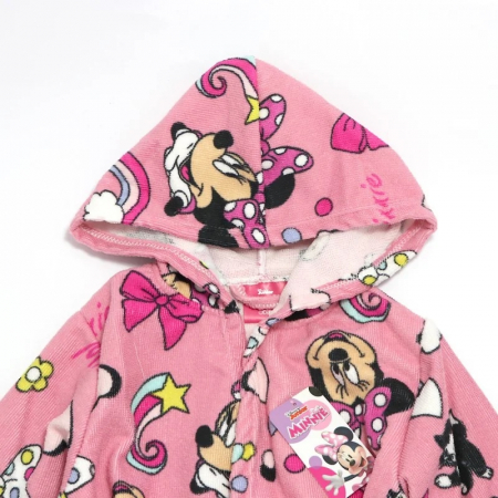 Halat de baie pentru copii, gluga si buzunare laterale din prosop Minnie Mouse [2]