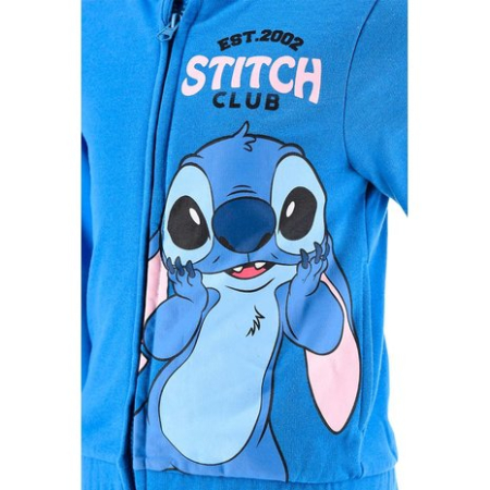Hanorac albastru cu maneca lunga, fermoar și gluga Stitch [2]