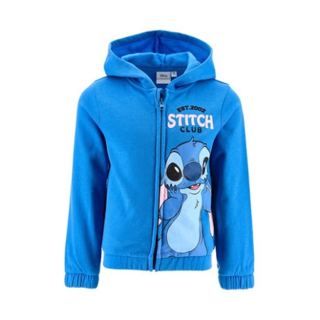 Hanorace copii - Hanorac albastru cu maneca lunga, fermoar și gluga Stitch