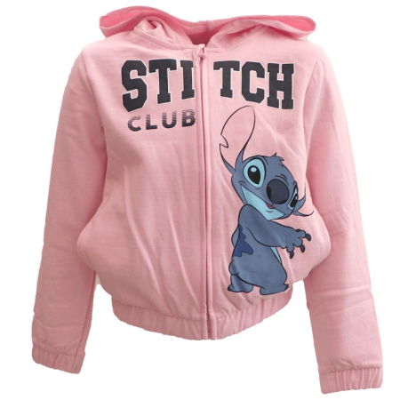 Hanorace copii - Hanorac maneca lunga cu fermoar și gluga Stitch Club