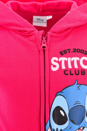 Hanorac fucsia cu maneca lunga, fermoar și gluga Stitch [2]