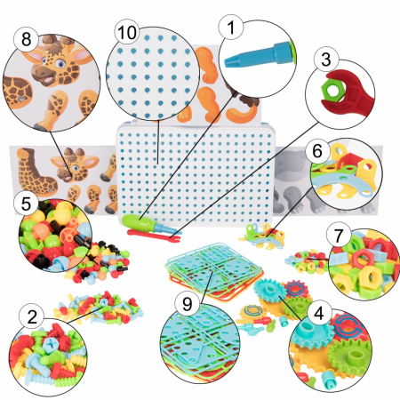 Jocuri si jucarii - Joc de creatie interactiv Puzzle Mozaic Jungle
