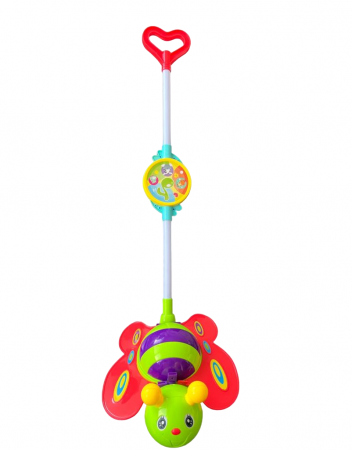 Joaca si timp liber - Jucarie de impins fluture, multicolor
