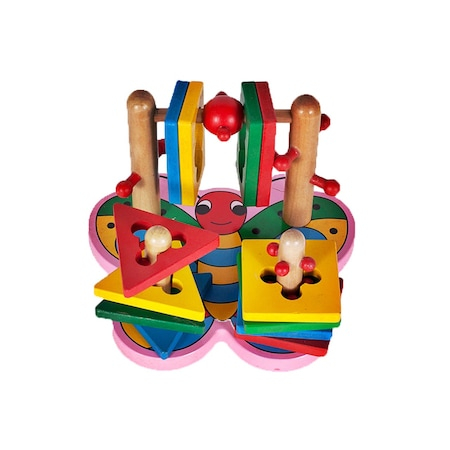 Educative - Jucarie educativa puzzle sortator 3D din lemn model fluture pentru copii