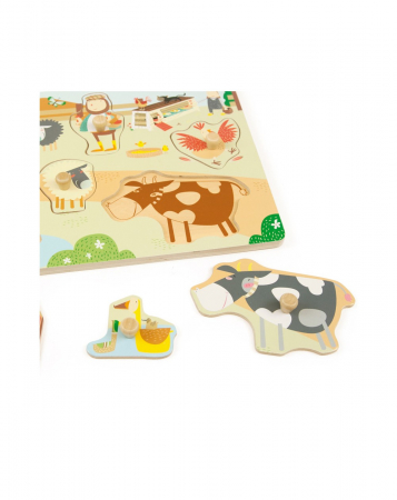 Puzzle din lemn incastru Ferma, 7 piese [2]