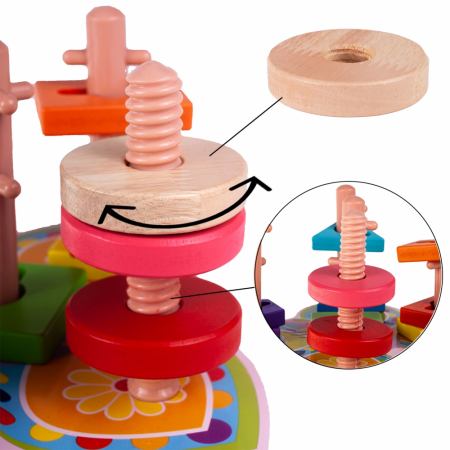 Jucarie educativa puzzle sortator din lemn 15 piese [9]