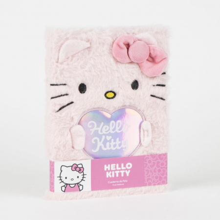 Totul pentru scoala - Jurnal pufos Hello Kitty urechi A5, 14,8x21 cm
