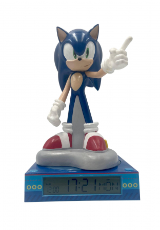 Veioze si lampi - Lampa de veghe cu ceas si data Sonic 3D, 21,4x13x13cm